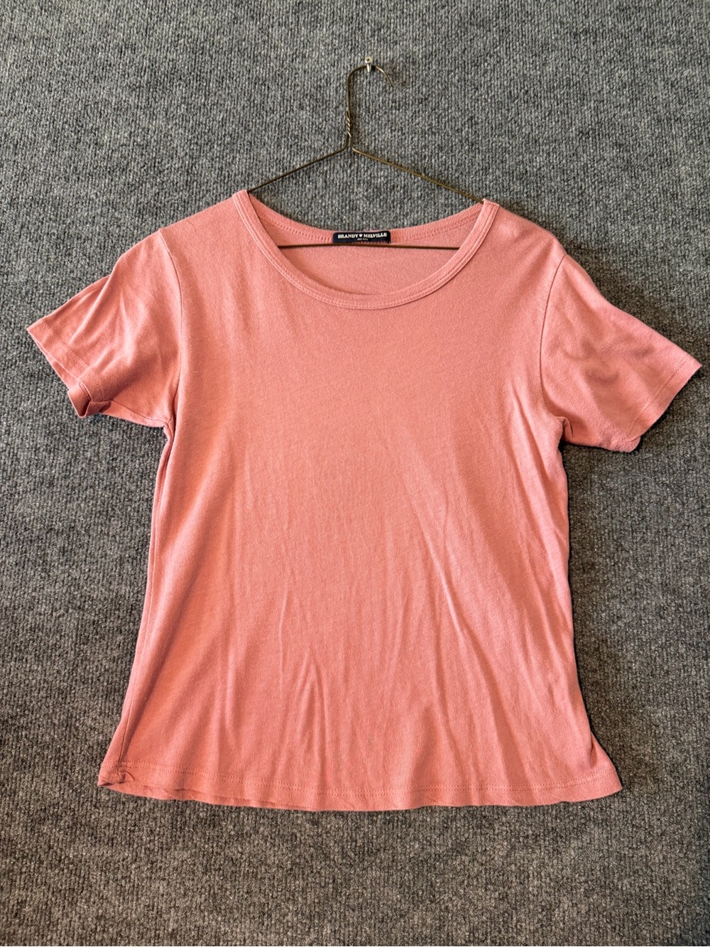 Brandy Melville Dusty Rose Short Sleeve Crew Tee
